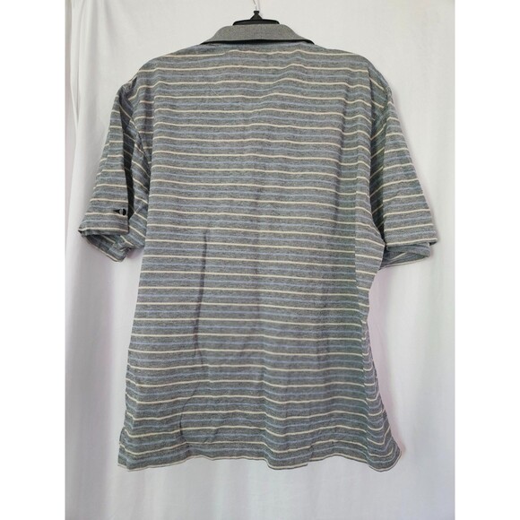 Grand Slam Mens Striped Cotton Mercerized Dry Knit Dynamics Gray Polo Medium M - Picture 5 of 8